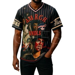 HERITAGE AMERICA Warriors Jersey AMRCH VNDLS Sz XL Baseball League New